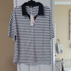 Striped Short Sleeve Polo Shirt